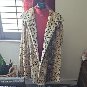 Leopard Print Faux Fur Coat